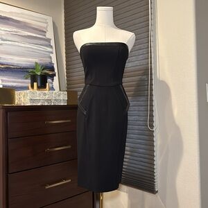 Guess by Marciano Brittney Bustier Ponte Knit Dress w/Leather Accents. Size 6